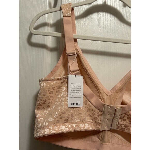 Deyllo Women’s Adjustable Strap Minimizer Full Coverage Bra Size 40H Pink Nude - Picture 14 of 16